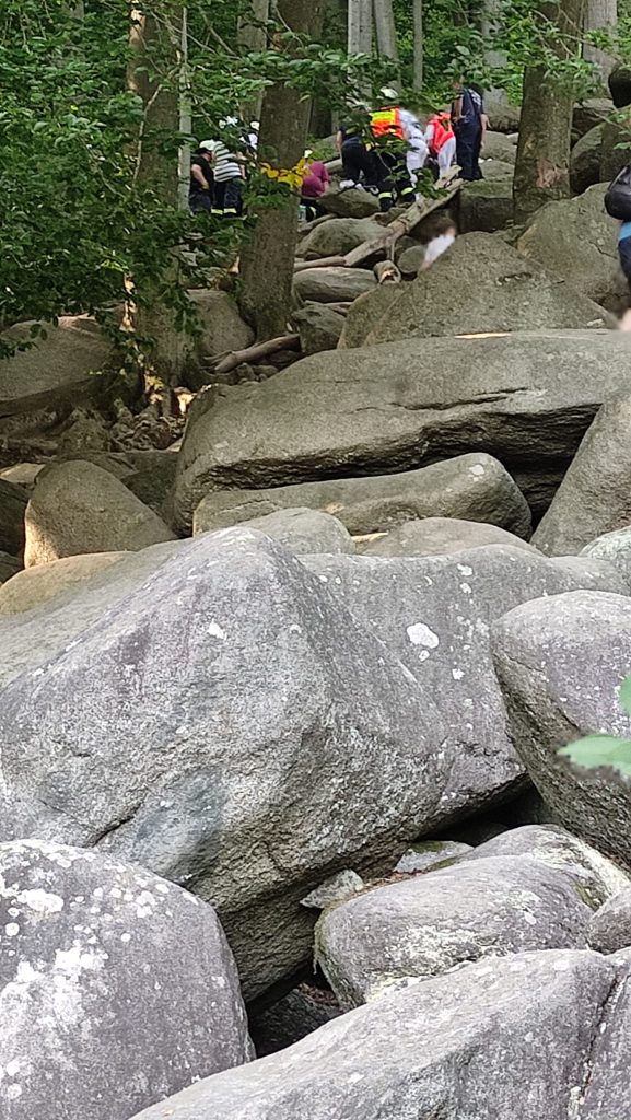 Einsatz im Felsenmeer am 05.092.2021. Einsatzort gesehen von der Brücke