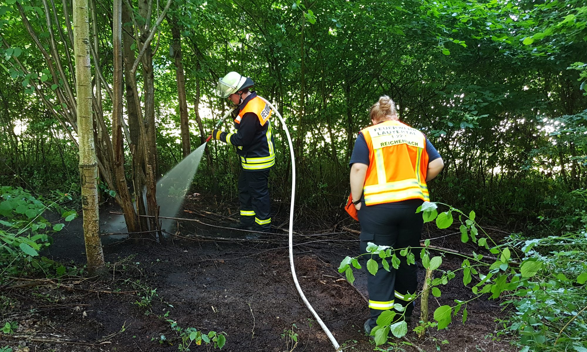 Waldbrand unterhalb Rückhaltebecken 19.06.2022