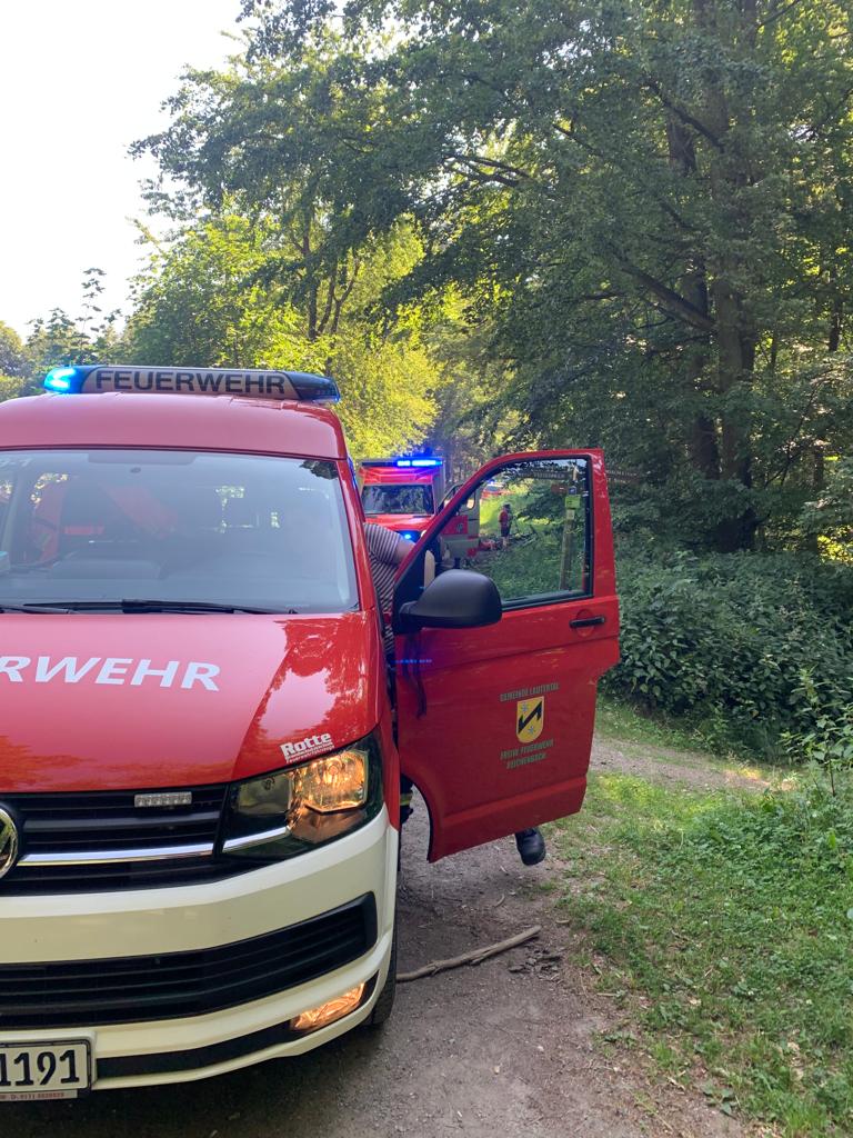 Einsatz gestürzter Radfahrer 25.06.2023: MTW und RTW auf dem Höhenweg